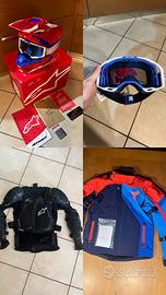 Casco Occhiali Pettorina Giacca moto