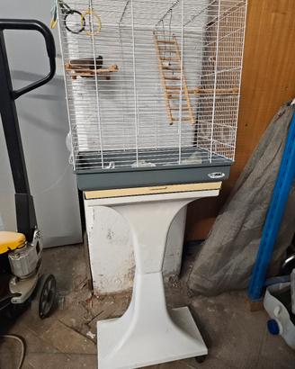 voliera x uccelli con piedistallo