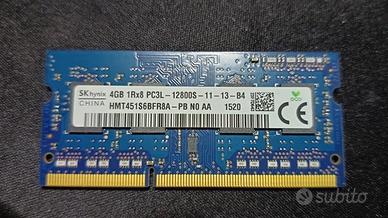 Memoria Ram 4 Gb DDR3 per portatili