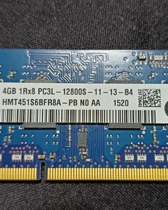 Memoria Ram 4 Gb DDR3 per portatili