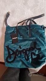 Borsa Velluto Blu petrolio Desigual