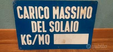 Cartello carico massimo 