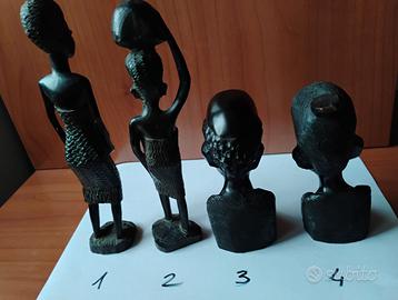 statuetta africana legno pz 4