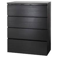 Cassettiera con 4 cassetti, marrone-wenge, 80x100