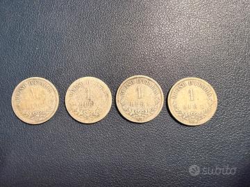 MONETE 1 LIRA ARGENTO 1863 MILANO E TORINO