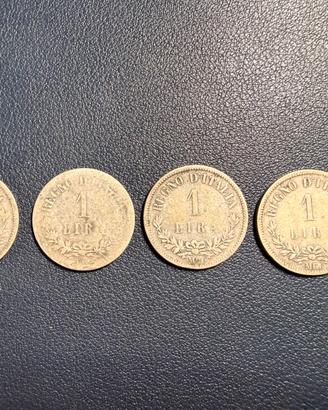 MONETE 1 LIRA ARGENTO 1863 MILANO E TORINO