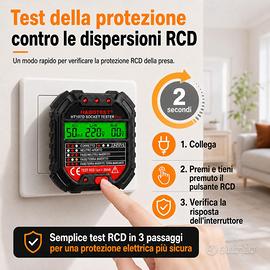 Tester presa corrente digitale rcd rilevatore di g