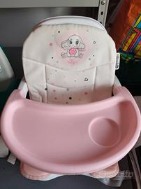 Seggiolone pappa bimba rosa 