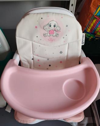 Seggiolone pappa bimba rosa 