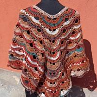 PONCHO lana fatto a mano nuovo idea X Natale