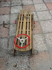 Slitta da neve in legno Vintage