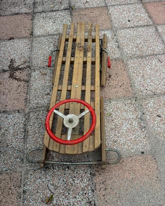 Slitta da neve in legno Vintage