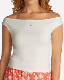 Top Tommy Jeans Bianco Originale Nuovo Taglia L