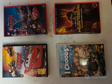 Set 4 Film in DVD Cars 1 e 2 Croods Pagine Perdute