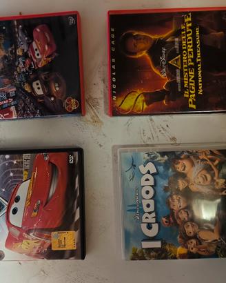 Set 4 Film in DVD Cars 1 e 2 Croods Pagine Perdute