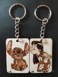 Portachiavi di coppia Lilo e Stitch ohana