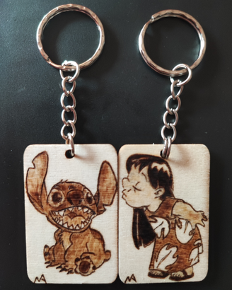 Portachiavi di coppia Lilo e Stitch ohana