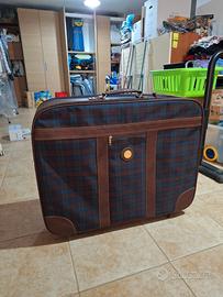 Valigia Samsonite vintage a quadri con ruote