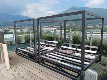 2  lettini a gazebo da terrazza o piscina
