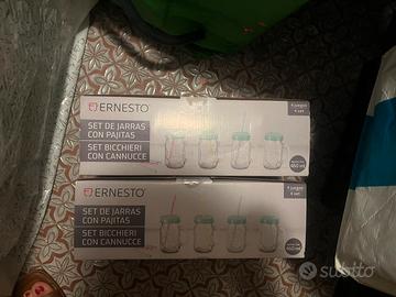 Set di bicchieri con cannucce lidl