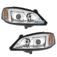 FARI XENON PER OPEL ASTRA G 97-04 FONDO CROMATO