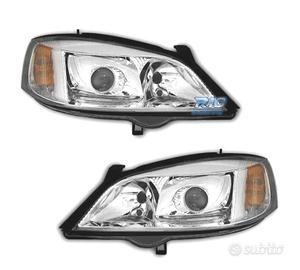 FARI XENON PER OPEL ASTRA G 97-04 FONDO CROMATO