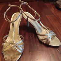 sandali Chedivé in pelle color platino nr. 39