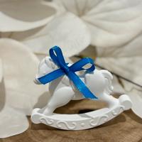 Cavalluccio a dondolo in gesso ceramico