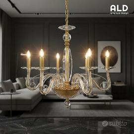 Lampadario classico di cristallo 5 luci e14