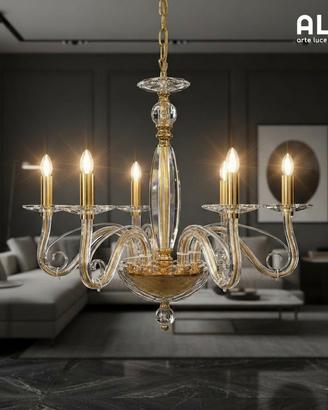 Lampadario classico di cristallo 5 luci e14