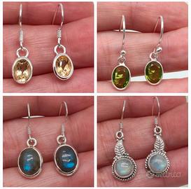 Orecchini in argento 925 e vere pietre naturali 