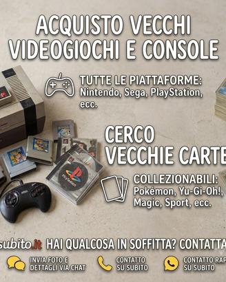 A.cquisto vecchie console, videogiochi e carte
