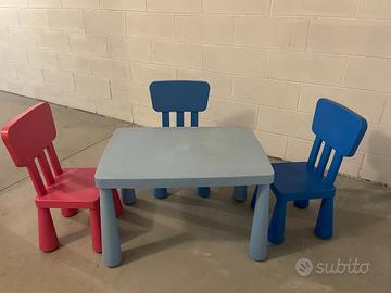 Tavolo per bambini + 3 Sedie da gioco (3 - 6 anni)