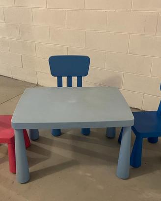 Tavolo per bambini + 3 Sedie da gioco (3 - 6 anni)