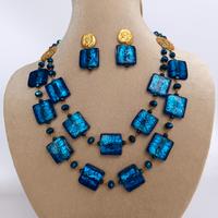 parure artigianale blu murano 