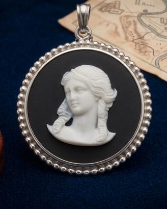 Wedgwood ciondolo argento neoclassico diaspro nero
