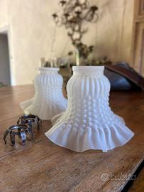 Coppia di vetri vintage per lampada