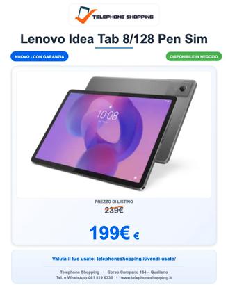 Lenovo Idea Tab 8/128 Pen Sim Nuovo