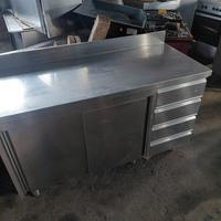 banco con casette in acciaio inox