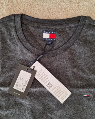 T-shirt Tommy Jeans Grigia Melange L NWT, tg.L