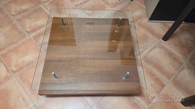 Tavolino da salotto legno e vetro(rotto)