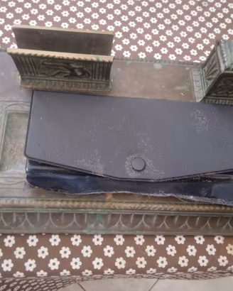Antico Porta Lettere e Calamaio in Bronzo