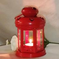Lanterna portacandela rossa decorazione Cuore