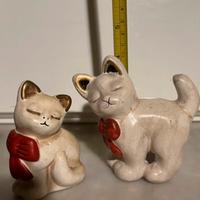 coppia gatti thun Lexina fiocco rosso vintage