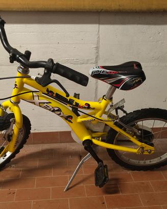 bicicletta bambino 16'' gialla con cavalletto