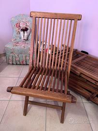 Sedie in teak con cuscino
