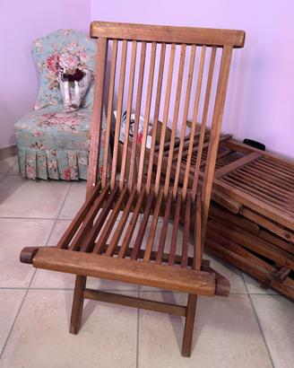 Sedie in teak con cuscino