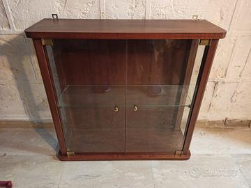 Bacheca artigianale in legno e vetro da appendere