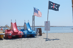 Due pedalò blu e rosso