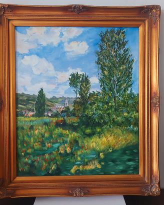Campagna d'estate con pioppi 